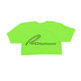 OUTLINE CROP TOP-LIME GREEN