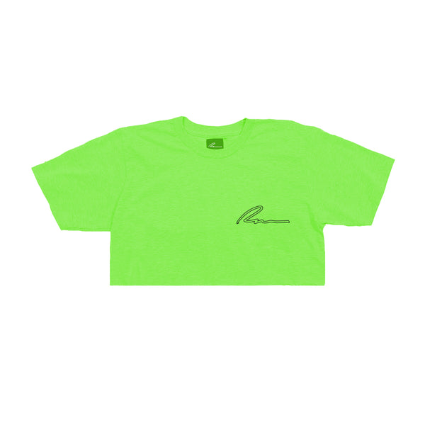 OUTLINE CROP TOP-LIME GREEN