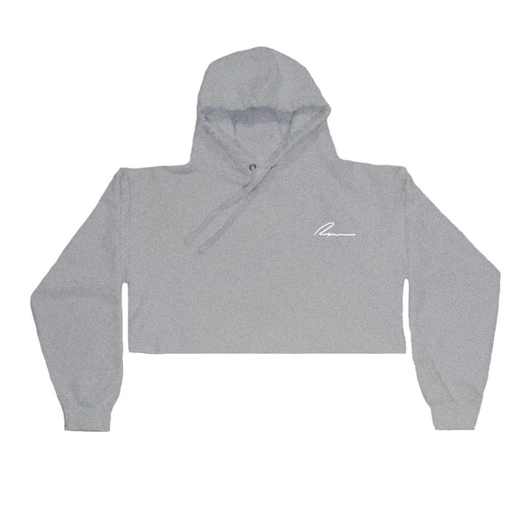 PUFF CROP HOODIE-HEATHER GREY